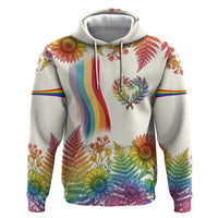 Love Blooms in Every Color Zip Hoodie Nature Rainbow of Freedom