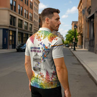 Love Blooms in Every Color Zipper Polo Shirt Nature Rainbow of Freedom