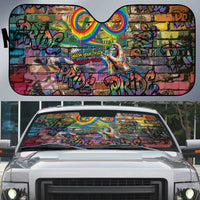 Pride Graffiti Wall Auto Sun Shade Speak Your Truth, Embrace Your Color