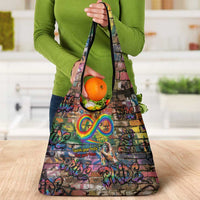 Pride Graffiti Wall Grocery Bag Speak Your Truth, Embrace Your Color