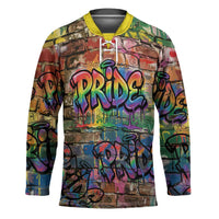 Pride Graffiti Wall Hockey Jersey Speak Your Truth, Embrace Your Color