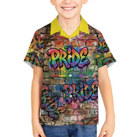 Pride Graffiti Wall Kid Hawaiian Shirt Speak Your Truth, Embrace Your Color