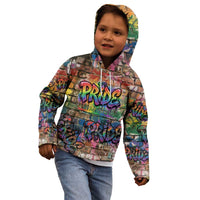 Pride Graffiti Wall Kid Hoodie Speak Your Truth, Embrace Your Color