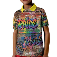 Pride Graffiti Wall Kid Polo Shirt Speak Your Truth, Embrace Your Color