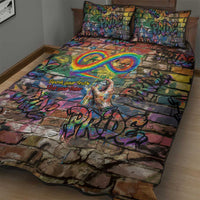 Pride Graffiti Wall Quilt Bed Set Speak Your Truth, Embrace Your Color