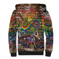 Pride Graffiti Wall Sherpa Hoodie Speak Your Truth, Embrace Your Color