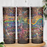 Pride Graffiti Wall Skinny Tumbler Speak Your Truth, Embrace Your Color