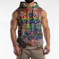 Pride Graffiti Wall Sleeveless Hoodie Speak Your Truth, Embrace Your Color