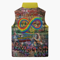 Pride Graffiti Wall Sleeveless Puffer Jacket Speak Your Truth, Embrace Your Color