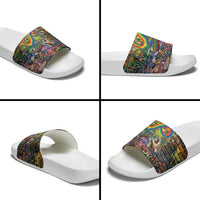 Pride Graffiti Wall Slide Sandals Speak Your Truth, Embrace Your Color