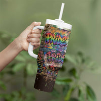Pride Graffiti Wall Tumbler With Handle Speak Your Truth, Embrace Your Color