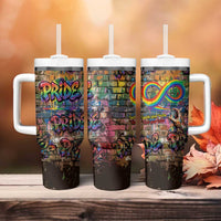 Pride Graffiti Wall Tumbler With Handle Speak Your Truth, Embrace Your Color