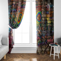 Pride Graffiti Wall Window Curtain Speak Your Truth, Embrace Your Color