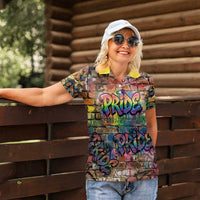 Pride Graffiti Wall Women Polo Shirt Speak Your Truth, Embrace Your Color