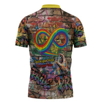 Pride Graffiti Wall Zipper Polo Shirt Speak Your Truth, Embrace Your Color