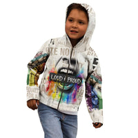 Loud & Proud Kid Hoodie Riot and the Rainbow Protest Art