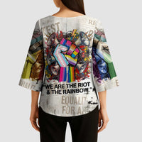 Loud & Proud Kimono Sleeve Blouse Riot and the Rainbow Protest Art