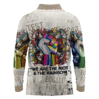 Loud & Proud Long Sleeve Polo Shirt Riot and the Rainbow Protest Art