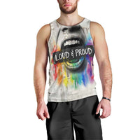Loud & Proud Men Tank Top Riot and the Rainbow Protest Art