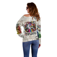 Loud & Proud Off Shoulder Sweater Riot and the Rainbow Protest Art