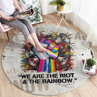 Loud & Proud Round Carpet Riot and the Rainbow Protest Art