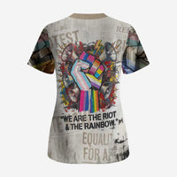 Loud & Proud Scrub Top Riot and the Rainbow Protest Art