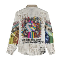 Loud & Proud Women Casual Shirt Riot and the Rainbow Protest Art