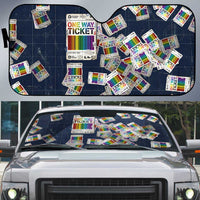 One Way Ticket Auto Sun Shade Your Journey, Your Path, No Wrong Turns