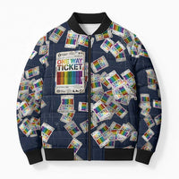 One Way Ticket Bomber Puffer Jacket Your Journey, Your Path, No Wrong Turns
