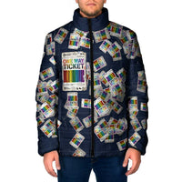 One Way Ticket Padded Jacket Your Journey, Your Path, No Wrong Turns