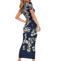 One Way Ticket Short Sleeve Bodycon Dress Your Journey, Your Path, No Wrong Turns