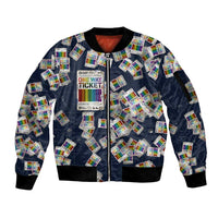 One Way Ticket Sleeve Zip Bomber Jacket Your Journey, Your Path, No Wrong Turns