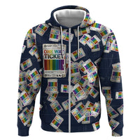 One Way Ticket Zip Hoodie Your Journey, Your Path, No Wrong Turns