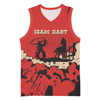 Isom Dart Black Cowboy Basketball Jersey Wild West Outlaw Vintage Comic Art