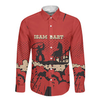 Isom Dart Black Cowboy Long Sleeve Button Shirt Wild West Outlaw Vintage Comic Art