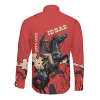 Isom Dart Black Cowboy Long Sleeve Button Shirt Wild West Outlaw Vintage Comic Art