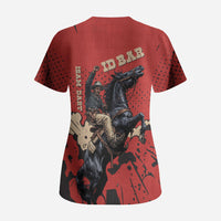 Isom Dart Black Cowboy Scrub Top Wild West Outlaw Vintage Comic Art