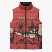 Isom Dart Black Cowboy Sleeveless Puffer Jacket Wild West Outlaw Vintage Comic Art