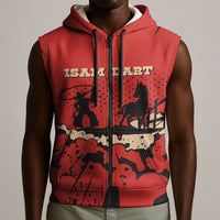 Isom Dart Black Cowboy Sleeveless Zip Hoodie Wild West Outlaw Vintage Comic Art