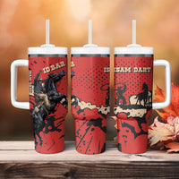 Isom Dart Black Cowboy Tumbler With Handle Wild West Outlaw Vintage Comic Art
