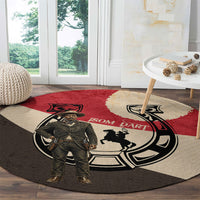 Isom Dart Legend Of The West Round Carpet Vintage Horseshoe Western