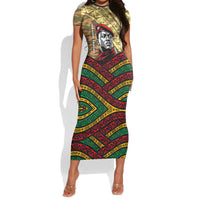 Ibrahim Traore Burkina Faso Short Sleeve Bodycon Dress West African Revolutionary Art