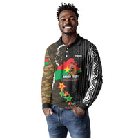 Ibrahim Traore Burkina Faso Make Africa Great Again Long Sleeve Polo Shirt West African Patriotic Military Tribal Patterns
