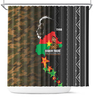 Ibrahim Traore Burkina Faso Make Africa Great Again Shower Curtain West African Patriotic Military Tribal Patterns