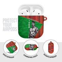 Ibrahim Traore Burkina Faso Fearless Leadership AirPods Case West African Tribal Pattern And Patriotic Camo Art