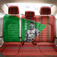 Ibrahim Traore Burkina Faso Fearless Leadership Back Car Seat Cover West African Tribal Pattern And Patriotic Camo Art