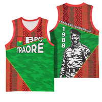 Ibrahim Traore Burkina Faso Fearless Leadership Basketball Jersey West African Tribal Pattern And Patriotic Camo Art