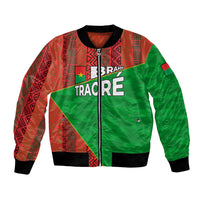Ibrahim Traore Burkina Faso Fearless Leadership Bomber Jacket West African Tribal Pattern And Patriotic Camo Art