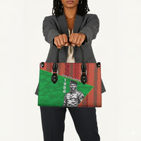 Ibrahim Traore Burkina Faso Fearless Leadership Leather Bag West African Tribal Pattern And Patriotic Camo Art