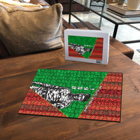 Ibrahim Traore Burkina Faso Fearless Leadership Puzzle West African Tribal Pattern And Patriotic Camo Art